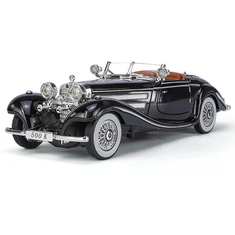Szvm1 1:24 Mercedes-Benz 500K 1936 Классический автомобиль Сплав Модель автомобиля Звук и свет Оттяжка Детская игрушка Коллекционные предметы Подарок на день рождения