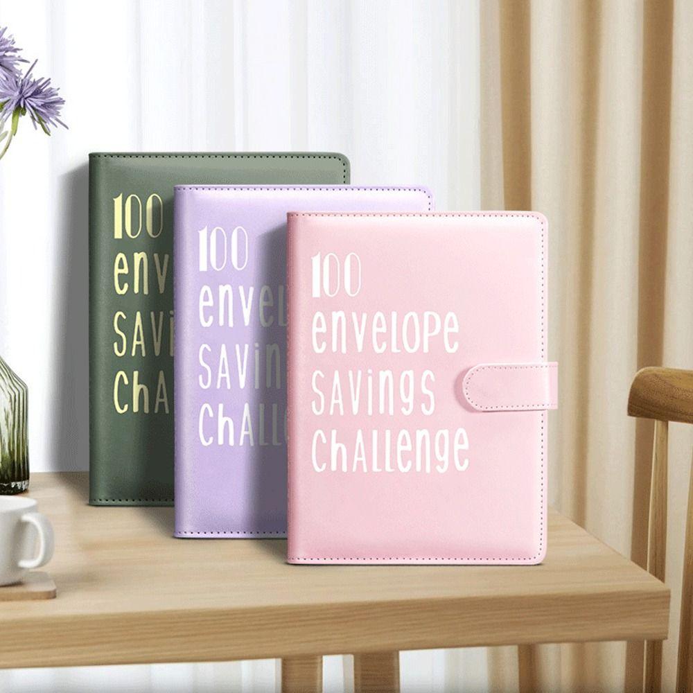 Кожаная сберегательная книжка Сберегательная книжка с отрывными листами Конверт-челлендж на 100 дней Переплет для пары
