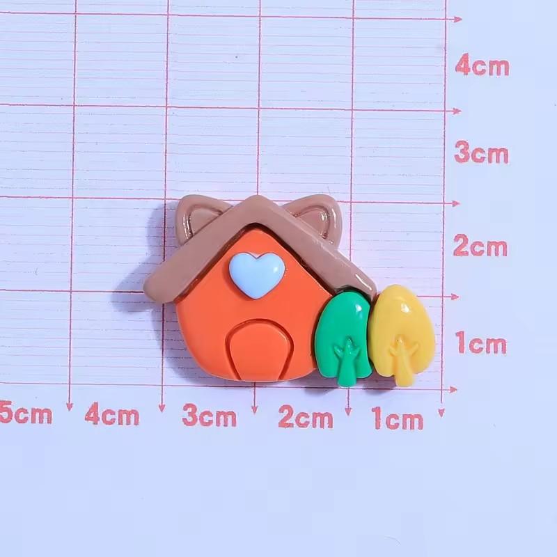 Kawaii Style Autumn Squirrel Mushroom House Mappe Leaf Theme Resin Cabochons Artificial Souvenir