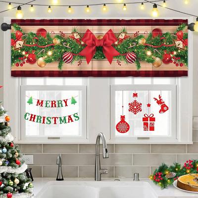 Рождественские короткие шторы Украшения С Рождеством для дома 2025 Navidad Natal Шторы Ламбрекен Рождественское украшение Новый год 2026