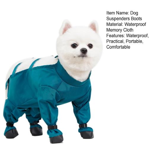 Водонепроницаемые сапоги для собак, сапоги с подвязками для домашних животных, защита для живота и лап для маленьких и средних щенков, штаны для защиты от дождя и снега, леггинсы для собак для прогулок на свежем воздухе