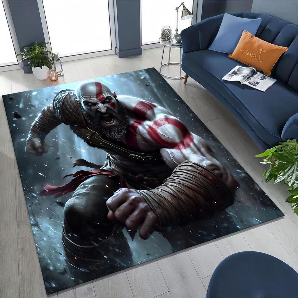 Классика God of War Кратос 3A Игра Игровой ковер для спальни, гостиной, дивана, домашний коврик для двери, декор, большой детский игровой нескользящий коврик для пола