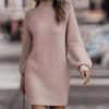 Свитер юбка женский французский повседневный ретро тонкий длинный свитер осень и зима женское трикотажное платье с пальто