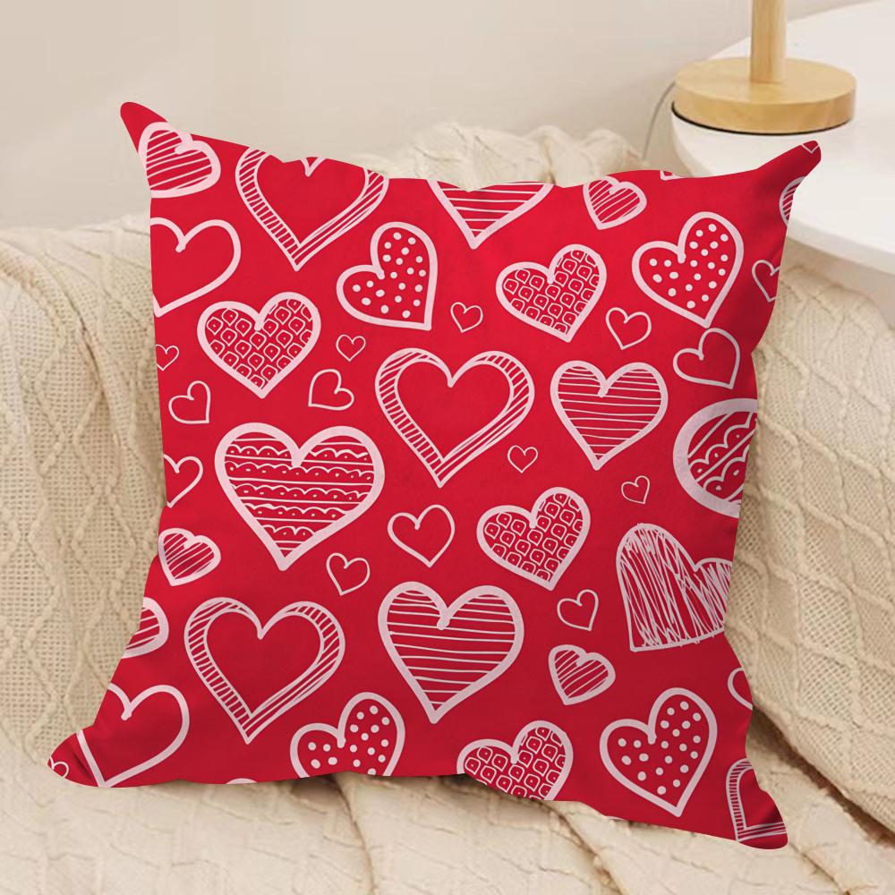 Valentines Day Cushion Cover Pillowcase Ultra Soft Skin Friendly Fabric Cloud Like Comfort Concealed Zipper