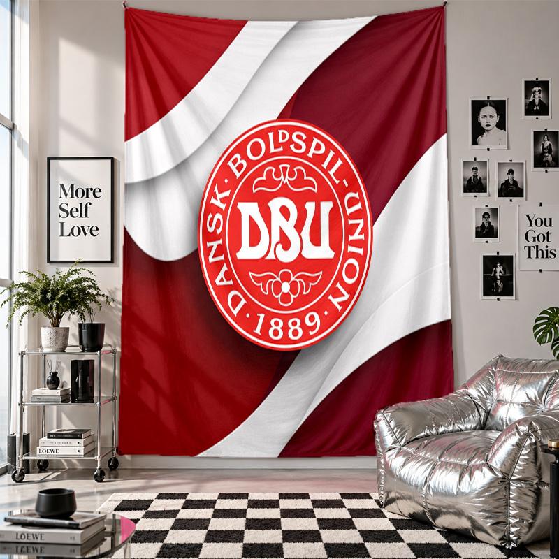 Denmark Football Wall Tapestry Home Decor Wall Hanging Cloth for Bedroom Living Room Background