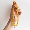 Глобус Cut Ant Fossil Dust Янтарные четки 33 бусины с серебряным покрытием Tasseled Tasbih Rosary Gift Jewelry Accessory Men