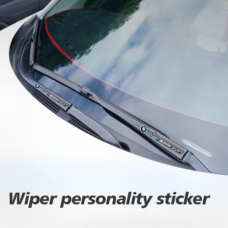LLIT4 2pcs Car Windshield Wiper Stickers Vinyl Car Waterproof Sticker Key For BMW Performance F30 F40 F10 E90 F20 E46 E60 E70 E39 E36