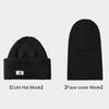Men Winter Hat Knitted Thick Stretchy Piled Hat Solid Color Ear Protection Multiple Folding Styles Warm Daily Wear Cap Outdoor Skiing Skating Headwear