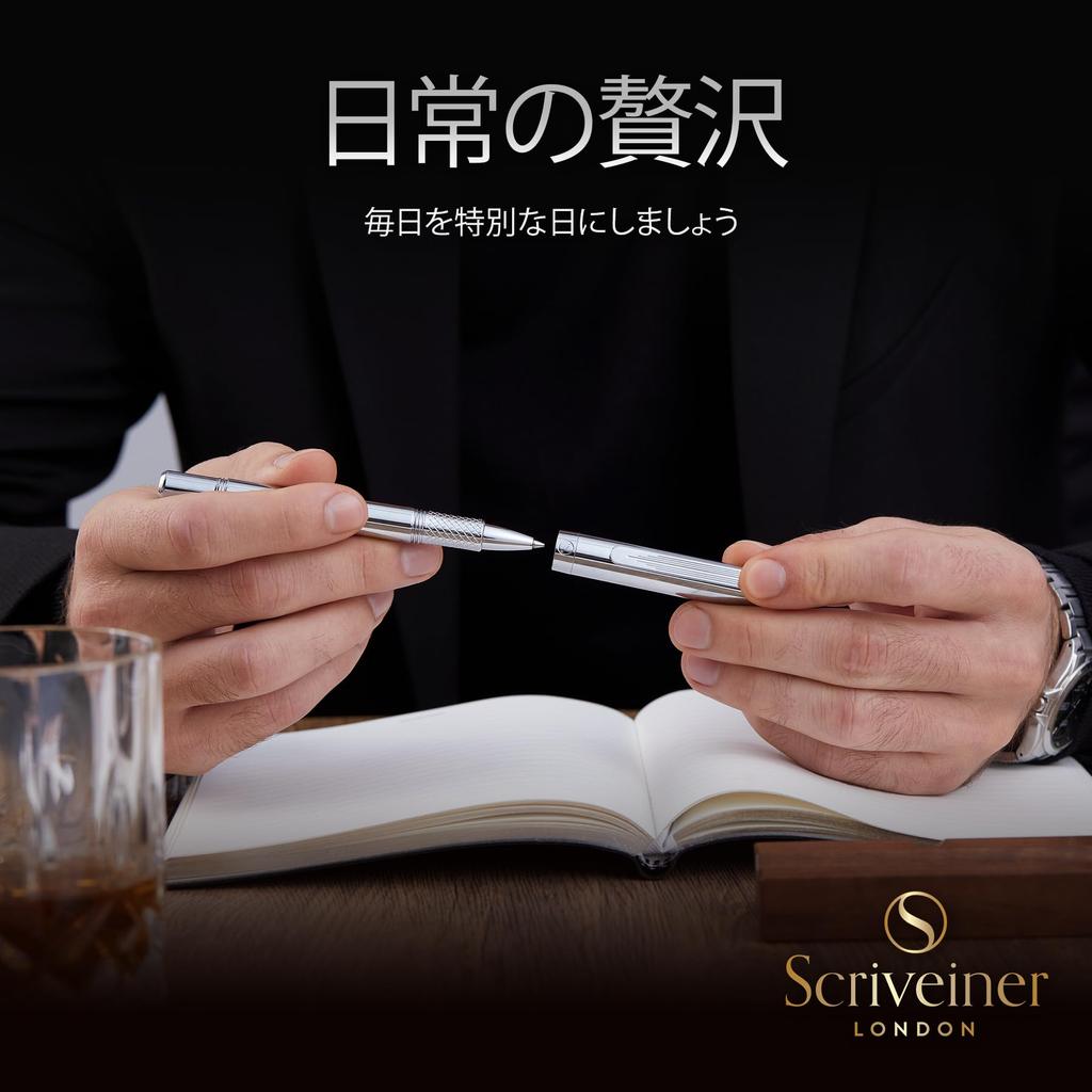 Шариковая ручка Scriveiner Silver Chrome EDC Luxury Pen Великолепная тяжелая карманная ручка с хромированной отделкой Удобная ручка для письма Лучшая ручка в подарок для мужчин и женщин