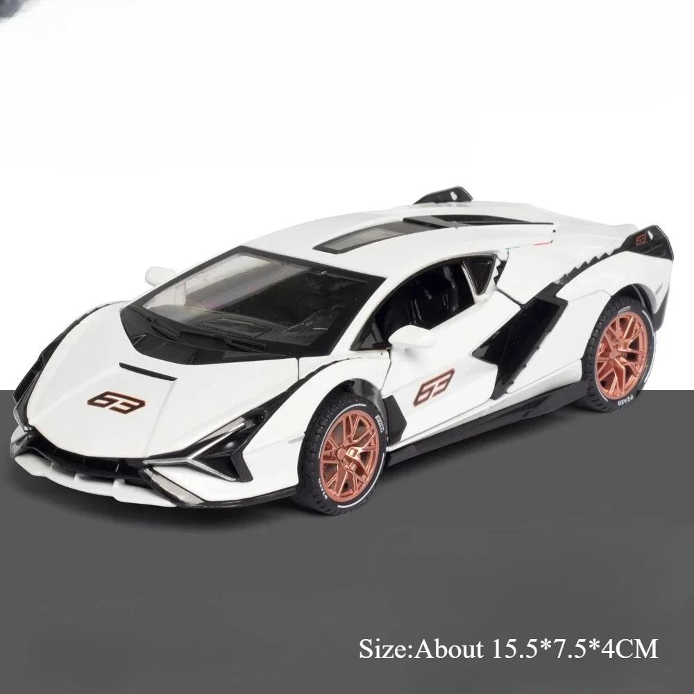 1:32 модели автомобилей Lamborghini URUS SIAN, литые из сплава, игрушки, 6 дверей открываются, звук, свет, инерционный механизм, миниатюрные транспортные средства, подарок на день рождения для мальчиков