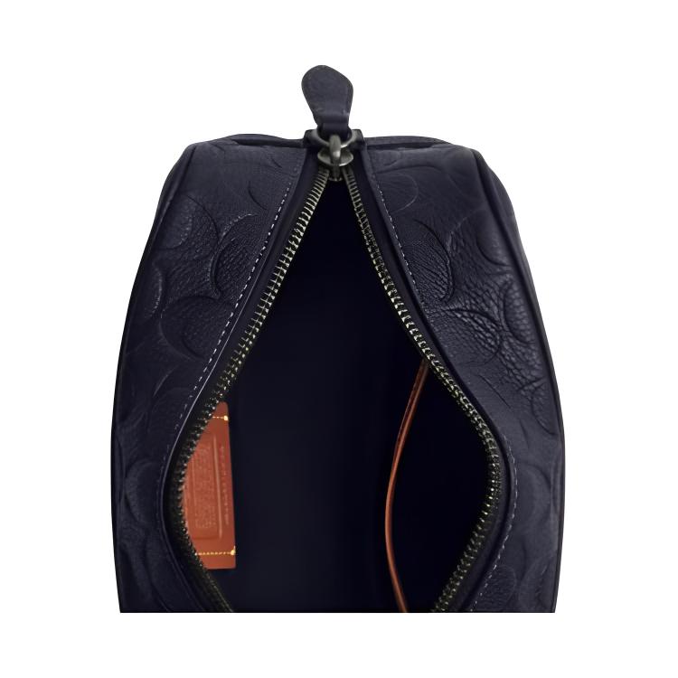 Coach Дорожный набор 21 Кошелек на молнии По всей поверхности тисненый кошелек из кожи с фактурой «pebble» Женский кошелек Черный CQ182-DWP