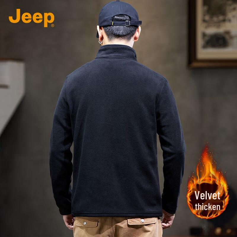 Jeep Мужской флисовый пуловер с воротником-стойкой