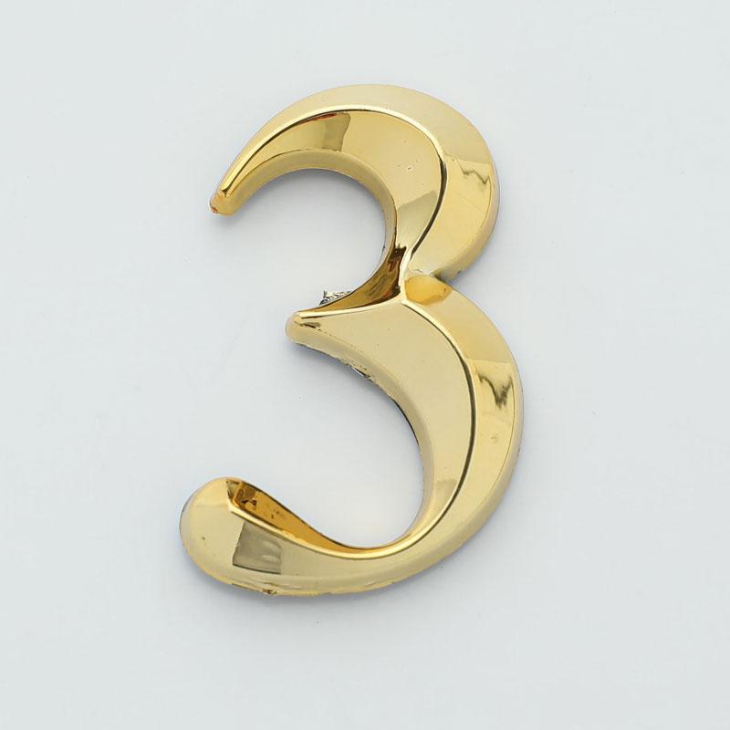 1 шт., высота 5 см, золотая домашняя наклейка, адресная дверная этикетка, золотой номер современного дома