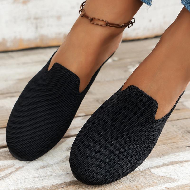 Женские полутапочки с острым носком, осенние новые женские повседневные прогулочные туфли без шнуровки на плоской подошве, женская легкая нескользящая повседневная обувь