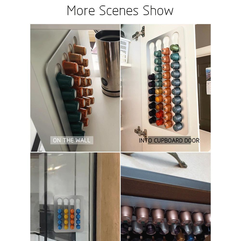 14x11.75 Inches Wall Capsule Holder Durable Plastic Wall Mounted Coffee Holder  For Home Kitchen