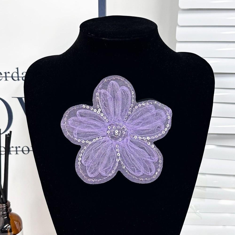 Mesh Lace Organza Floral Patch Corsage 3D Organza Applique Clothing DIY Accessories