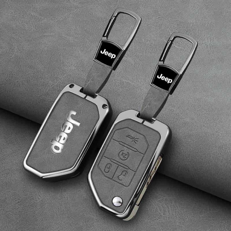 Для Jeep Чехол-брелок для ключа автомобиля из цинкового сплава и кожи, 2 3 4 кнопки, Для Jeep Gladiator JT Sahara JLU Wrangler JL Rubicon 2018 2019 A
