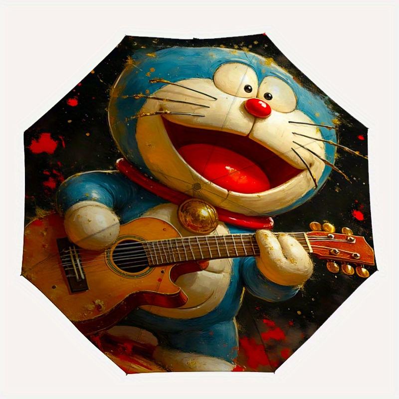 Зонт-автомат Doraemon с рисунком гитары, компактный складной дизайн, прочная ткань для повседневного использования, на дни рождения, Рождество s a0820085
