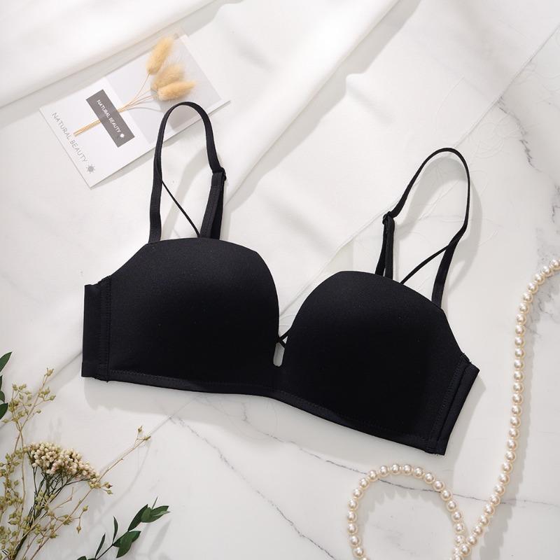 Сборный бюстгальтер, не оставляющий следов, тонкий летний удобный бюстгальтер с глубоким V-образным вырезом и стальным кольцом