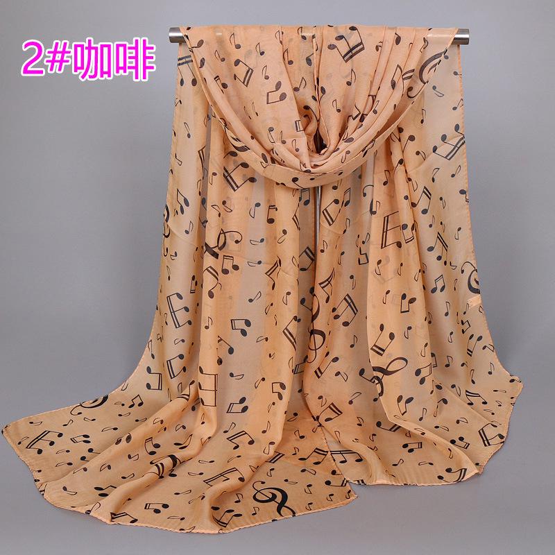 Женский шарф Музыкальный символ Шифоновый шарф