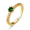 Маленькое и гибкое симметричное изумрудное кольцо в японском стиле, элегантное маленькое свежее открытое кольцо