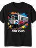 Teenager'S New York City Subway Graffiti Graphic T-Shirt Retro Vintage NYC Train Design with Bold Wh