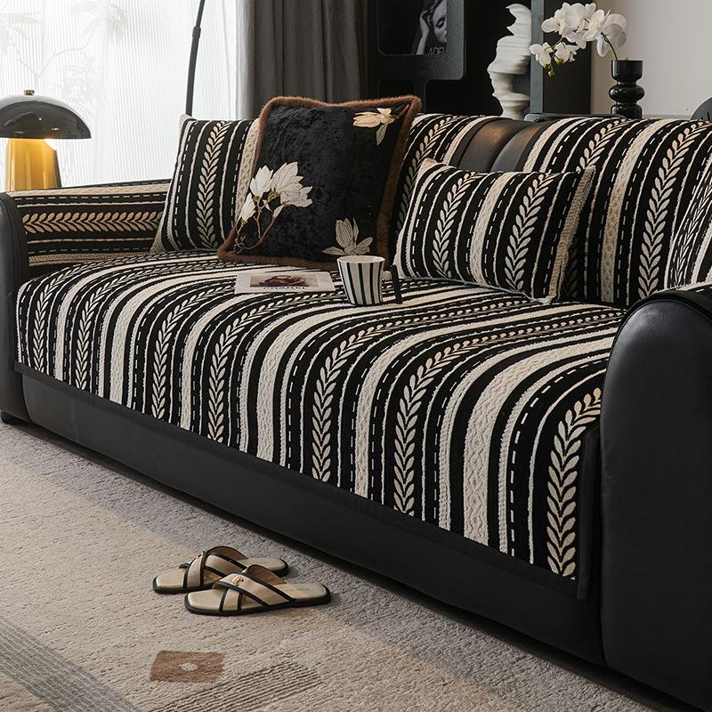 Sofa Cushion Non-Slip Retro Four-Season Universal Medium And Ancient Style Straight Row Sofa Seat Cushion Cover Cloth High-End Sofa Cover Towel