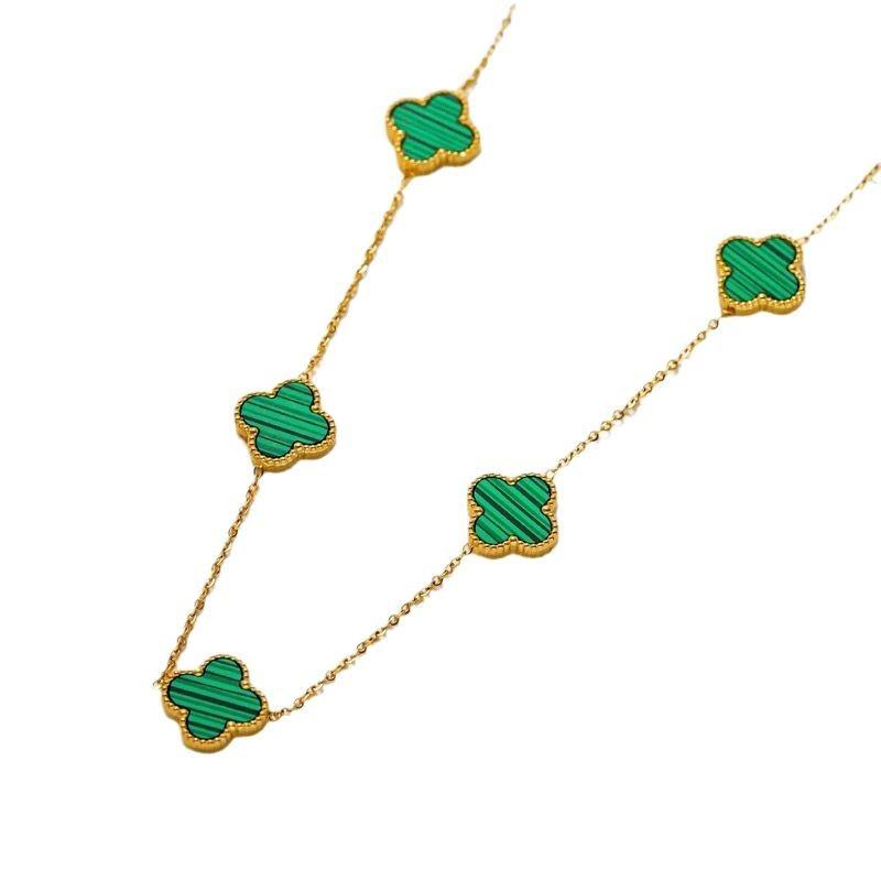 13MM Titanium Steel 5 Flowers Necklace Fashion Titanium Steel Four Leaf Clover Ladies Necklace