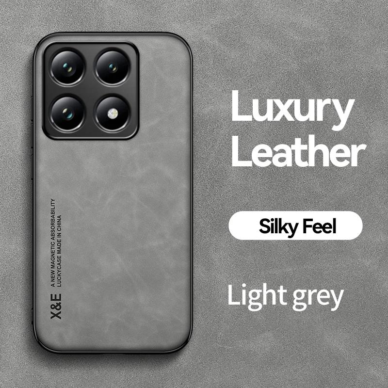 KEYSION Luxury Retro Leather Case for Xiaomi 14T Pro 5G 14T 5G Soft Silicone+PC Shockproof Phone Back Cover for Redmi K70 Ultra