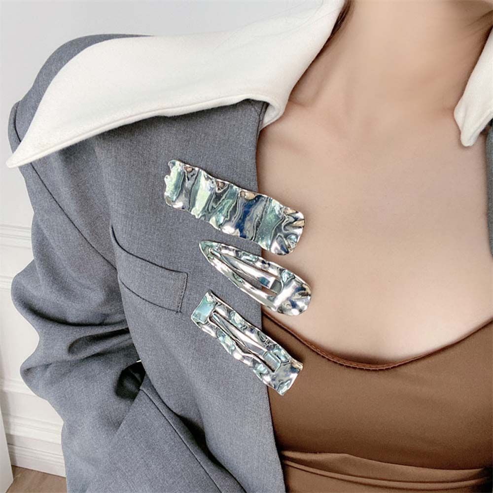 Hollow Geometric Side Bangs Hair Clips Fix Fringe Barrette Punk Hair Clips Metal Hair Pins