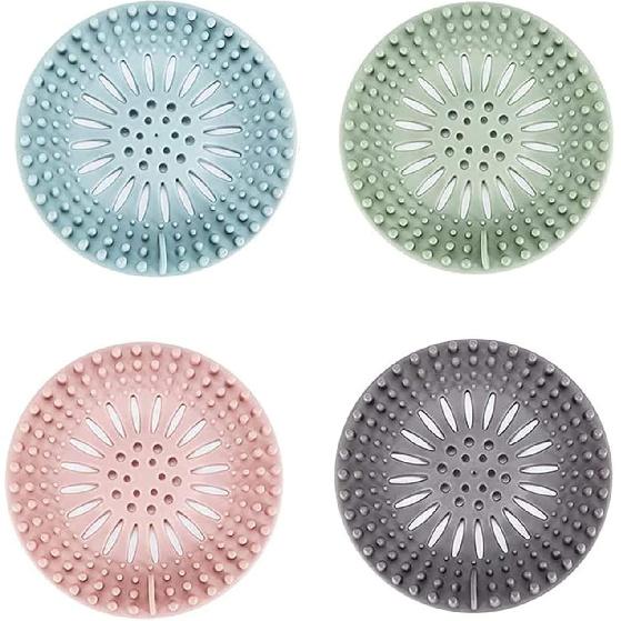 Shower Drain Hair Catcher, Bathroom Sink Drain Strainers, Durable Silicone Hair Stopper, Drain Cover Strainer to Catch Hair Easy to Install and Clean