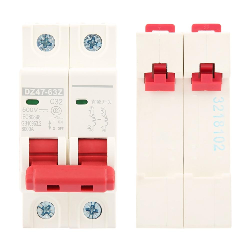 Air Switch DZ47-63Z 2P Circuit Breaker DC 500V 10A/16A/20A/32A/40A/63A Mini Circuit Breaker DC Circuit Breaker DC Circuit