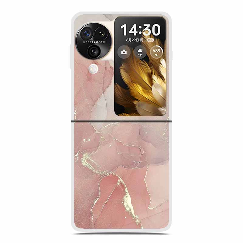 For Oppo Find N3 Flip 5G Cases Clear 6.8" Marble Hard TPU Back Cover For Oppo Find N 3 Flip Phone Cases Coque Fundas Bumper Etui