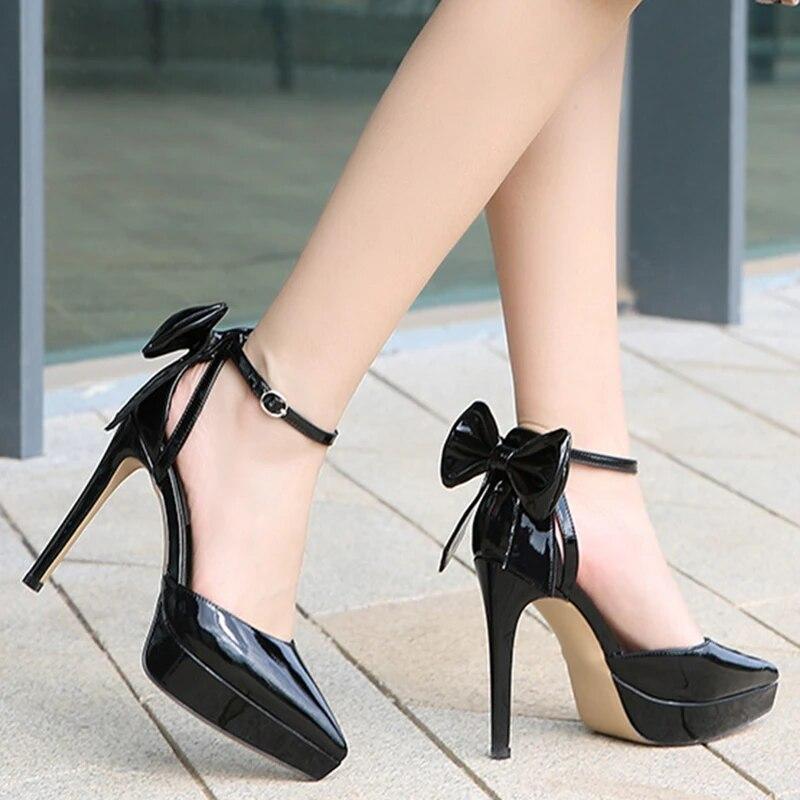 Туфли-лодочки на высоком каблуке во французском стиле, женские, универсальные, на шпильке, с бантом и заостренным носком, с неглубоким горлом, свадебные туфли