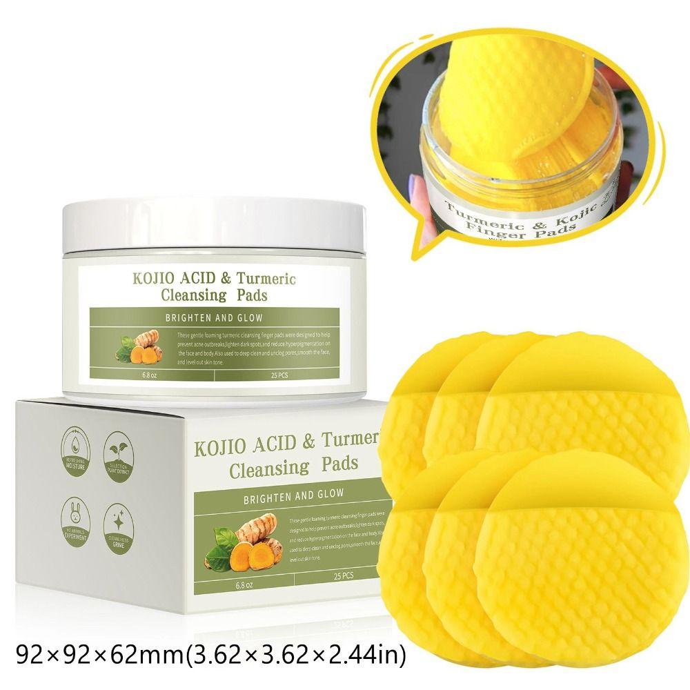 with Pocket Style Natural Turmeric Face Cleansing Pads for Facial Cleansing Spa Sponges