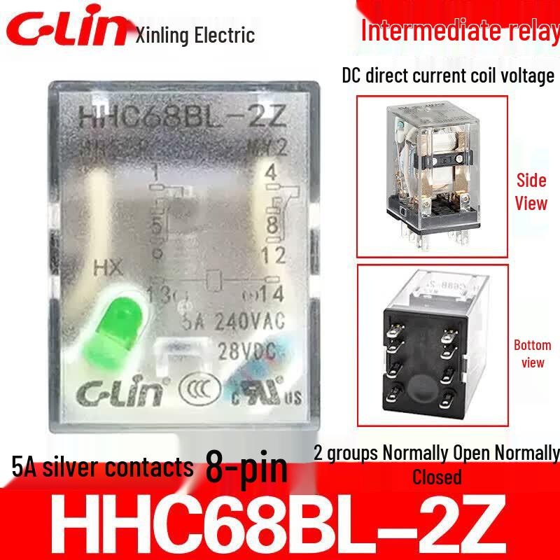 C-Lin HHC68BL-2Z Electromagnetic Intermediate Relay