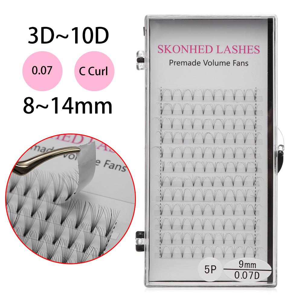 Натуральные длинные полуперманентные накладные ресницы наращивание ресниц готовые объемные веера синтетические волосы