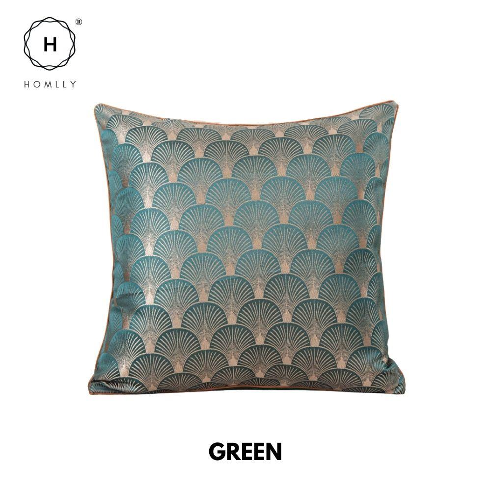 Homlly Oriental Fan Jacquard Cushion Cover Pillowcase X2PCS