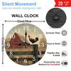 30x30cm Large Round Custom Wooden Wall Clock with Laser Engraved Logo and Numbers