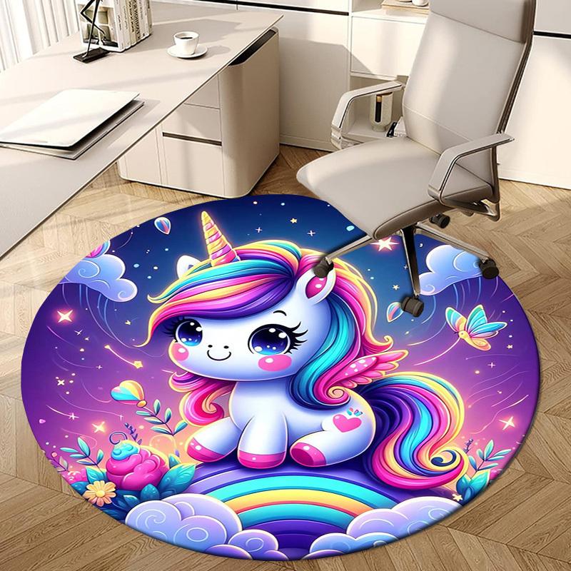 1pc Office Carpet Chair Mats Rainbow Unicorn Fantasy Night Perfect for Decorating Office Chairs, Living Rooms, Or Bedrooms.YDT238