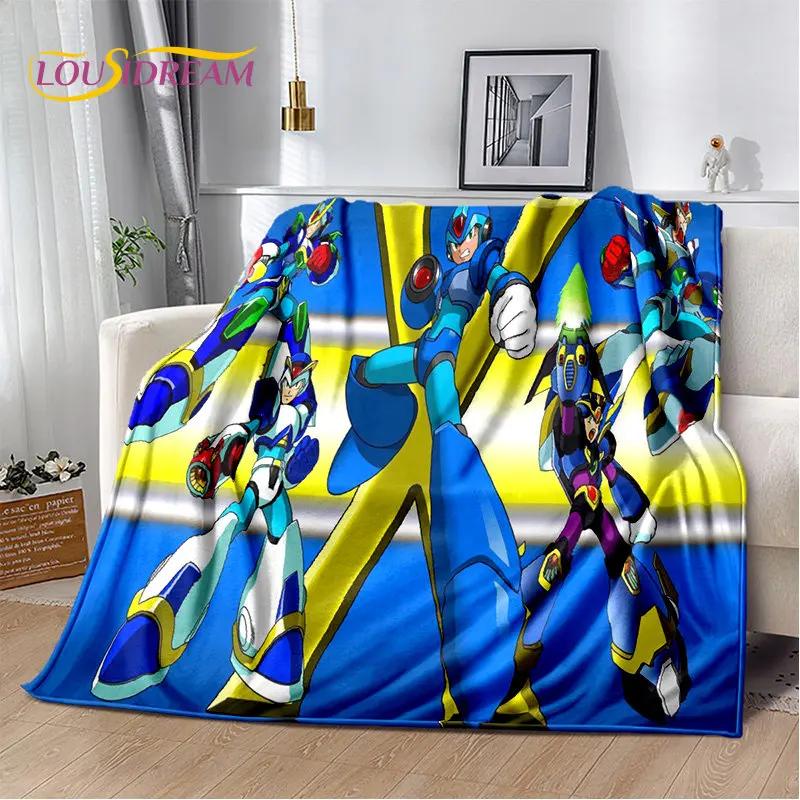 Мягкое плюшевое одеяло с игрой Rockman Megaman, фланелевое одеяло для гостиной, спальни, кровати, дивана, чехол для пикника, детское одеяло