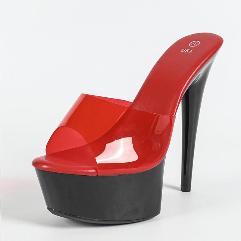 Liyke сексуальные черные красные туфли на платформе с высоким каблуком для женщин, туфли для стриптиза с открытым носком, прозрачные сандалии из ПВХ, Zapatos Mujer