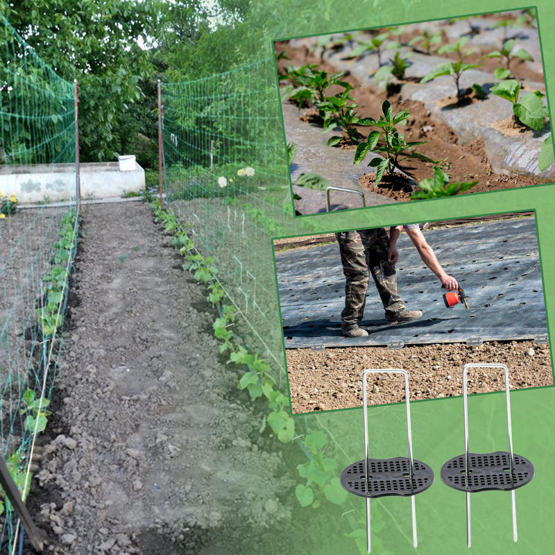 Садоводство на открытом воздухе Тепличные крепежные гвозди Ландшафтные скобы Колышки Шайбы для ткани от сорняков Почвопокровная ткань Контроль сорняков