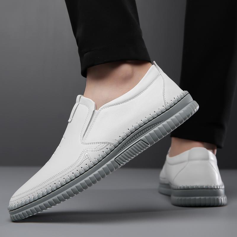 Fashion Men's Walking Loafers Breathable Male Outdoor Casual Shoes Leather Men Office Shoes Slip On Flats Man Versatile Driving Sneakers