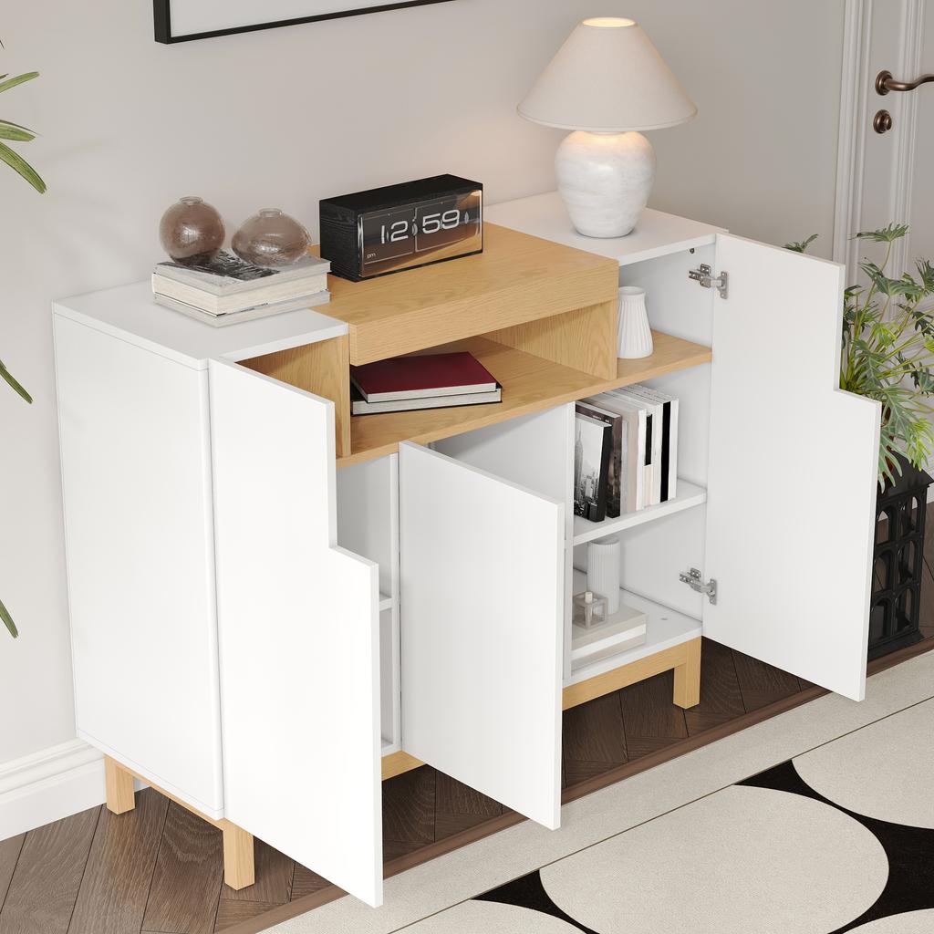 Sideboard, Three Doors, Suitable for Living and Dining Room, Multifunctional Storage Furniture.