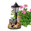 Hand-Painted Resin Outdoor Figurine Light Solar Landscape Decor Light  Lawn Ornament