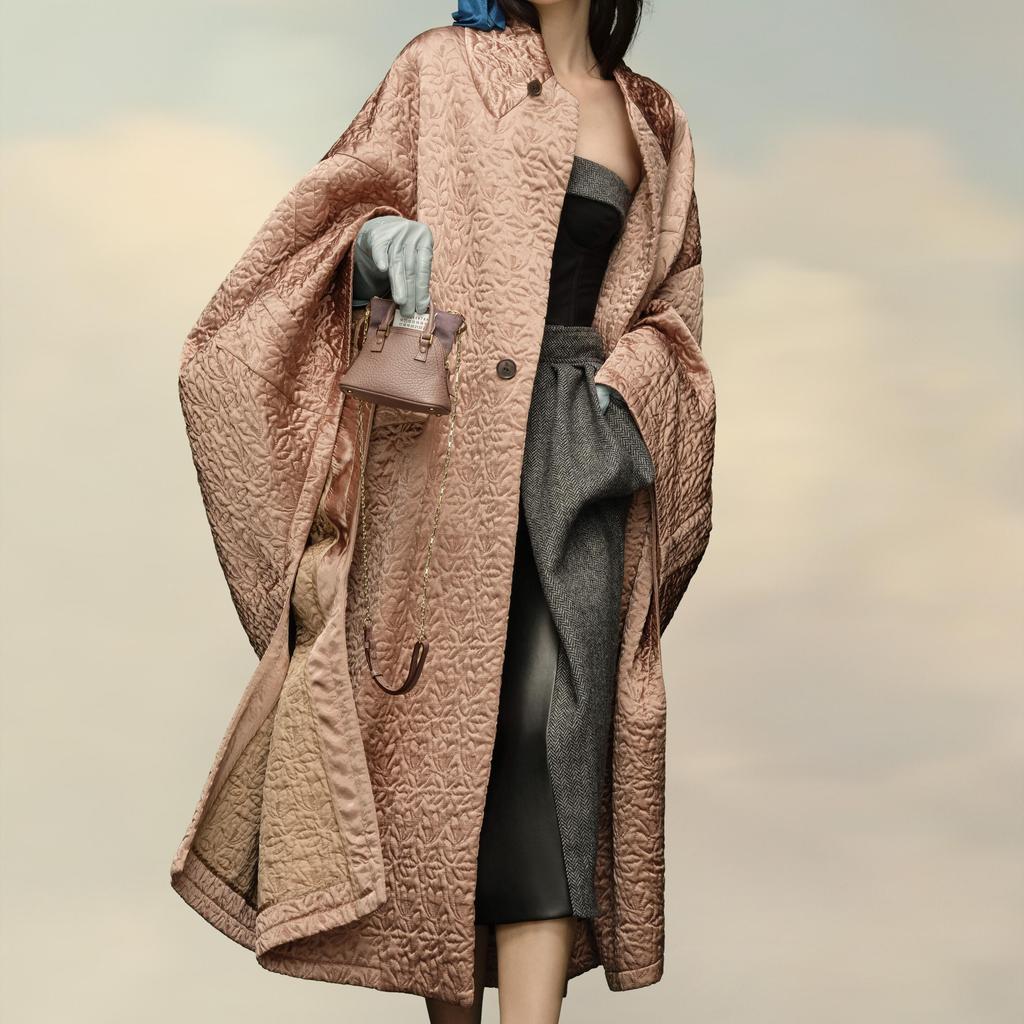Maison Margiela 5AC Бирка с логотипом Цепочка Молния Кожаная Сумка через плечо Женские сумки Розовый SB3WG0025P4455T5071