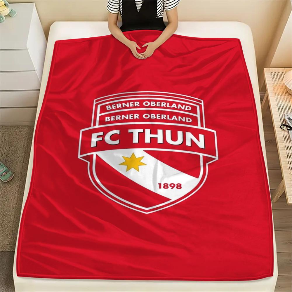 Фланелевое одеяло с принтом Fc Thun, Высококачественное, Удобное для всех сезонов, Декор для дома, Тепло и уют, Идеально для рождественских подарков