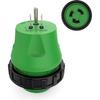 RVGUARD 30 Amp To 110 Volt RV Adapter Plug With Locking Connector, NEMA 5-15P To NEMA L5-30R Electrical Power Adapter, Green