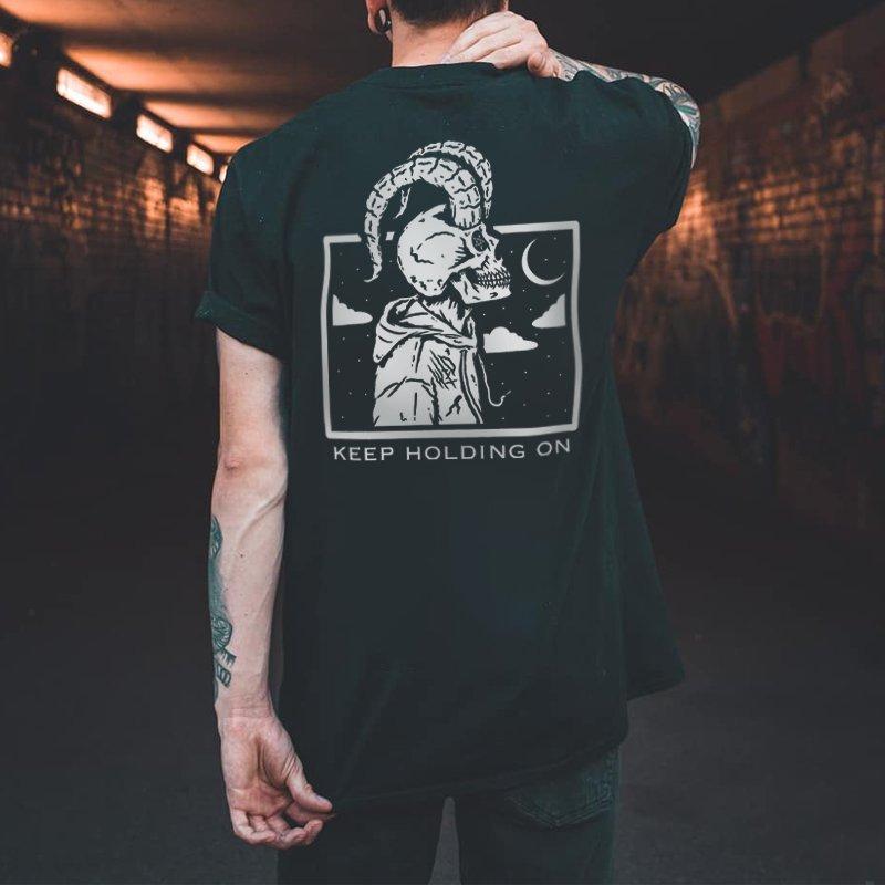 Крутой байкер пьет пиво череп графика мужчины хлопковые футболки летняя одежда панк-рок вечеринка топы Ropa Hombre Camisetas